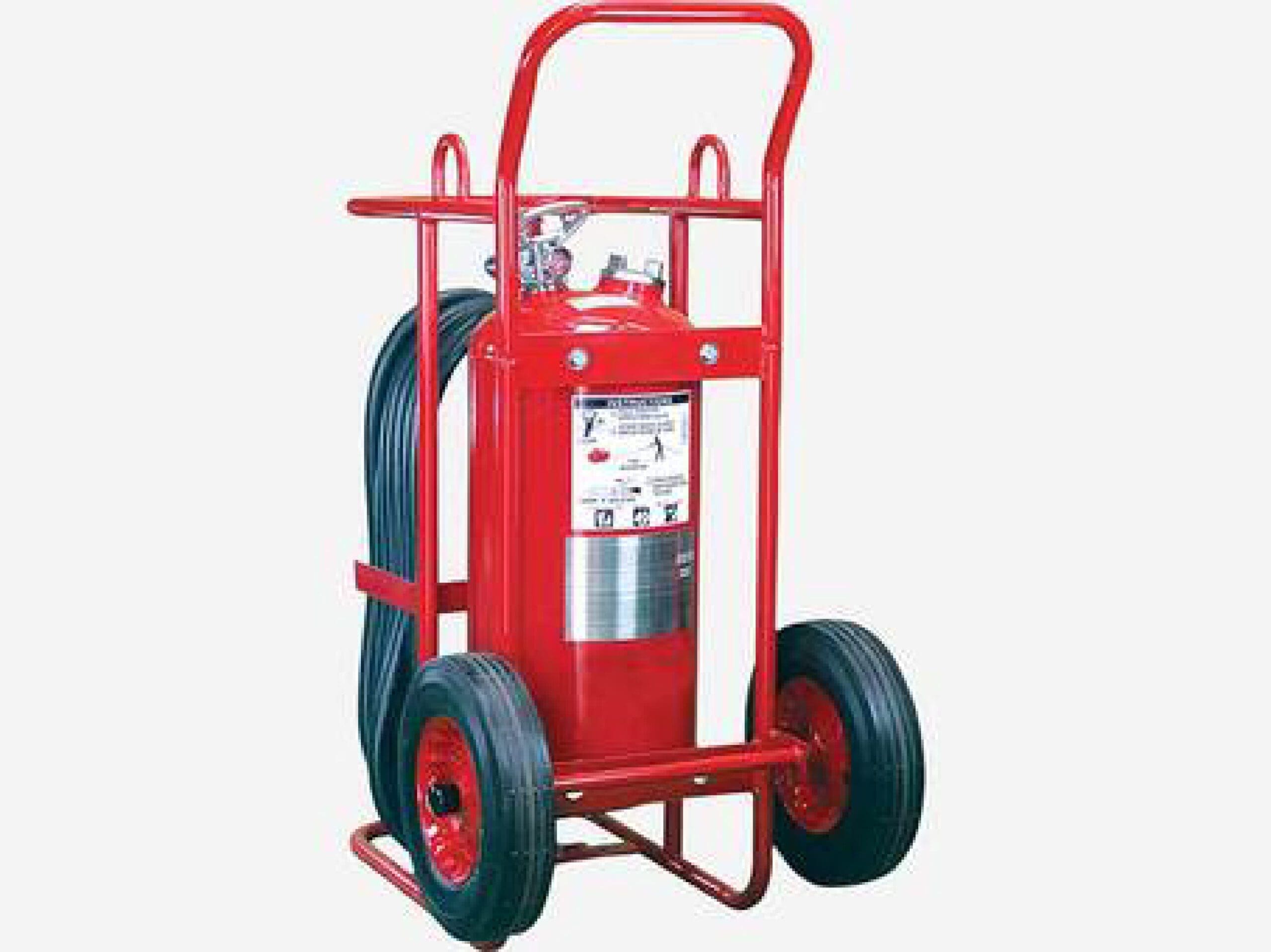 A Fire Extinguisher on a Cart