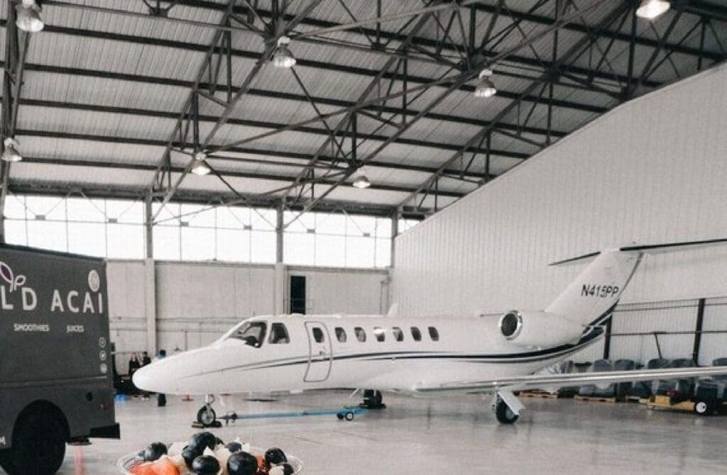 A Jet in a Hangar